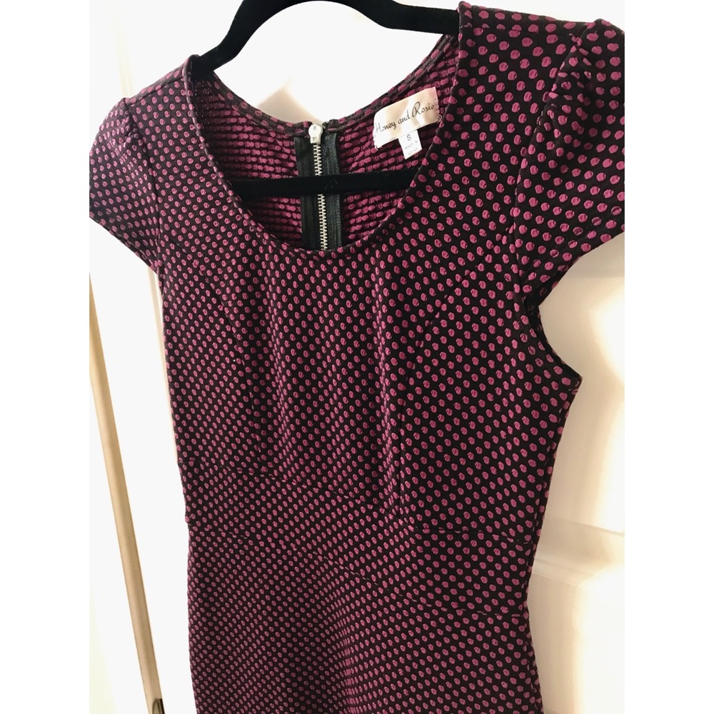 Purple Polka-Dot Form-Fitting Cocktail Dress